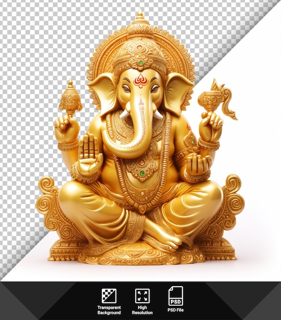 PSD seigneur d'or ganesha psd sur fond transparent