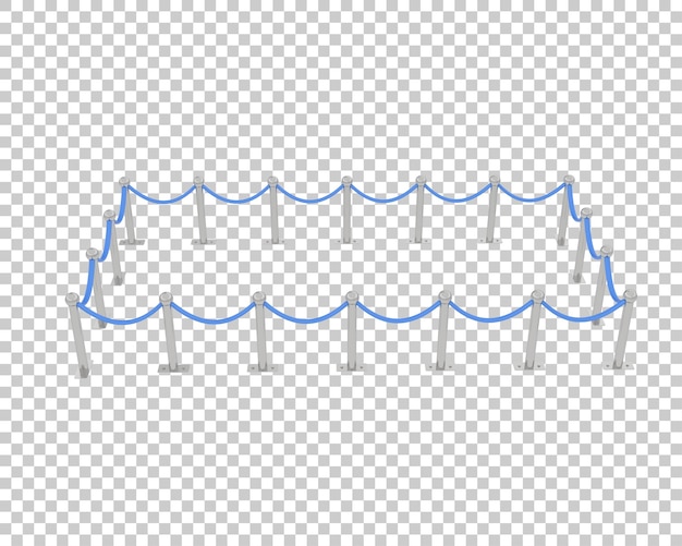 PSD seilbarriere isoliert auf dem hintergrund 3d-rendering-illustration