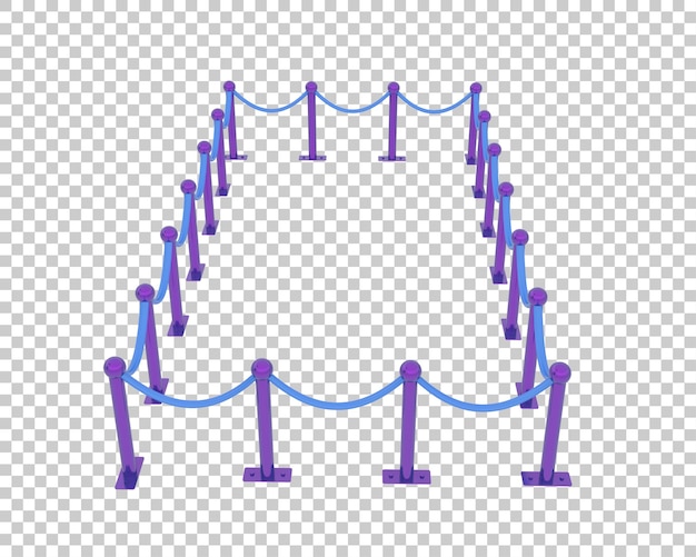 PSD seilbarriere isoliert auf dem hintergrund 3d-rendering-illustration