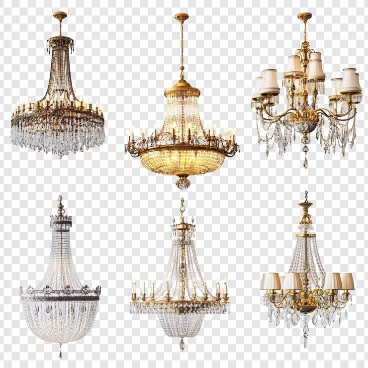 PSD seis candelabros de cristal