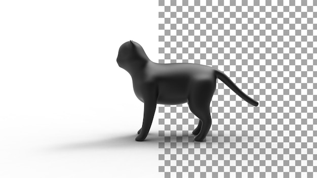 Seitenansicht der katze 3d-rendering