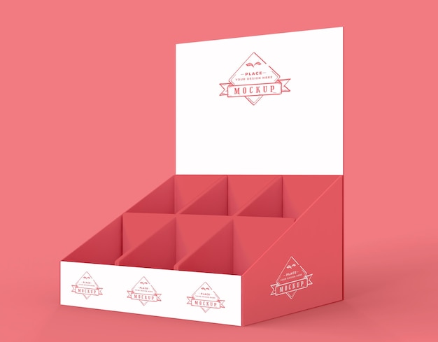Seitenansicht minimalistisches rotes Ausstellermodell
