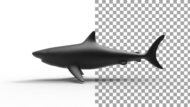 Seitenansicht von Hai 3D-Rendering