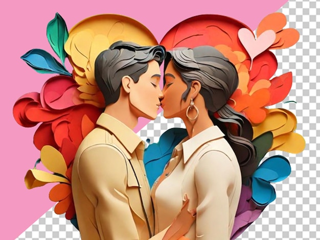 PSD selado com um beijo celebrando o dia internacional do beijo