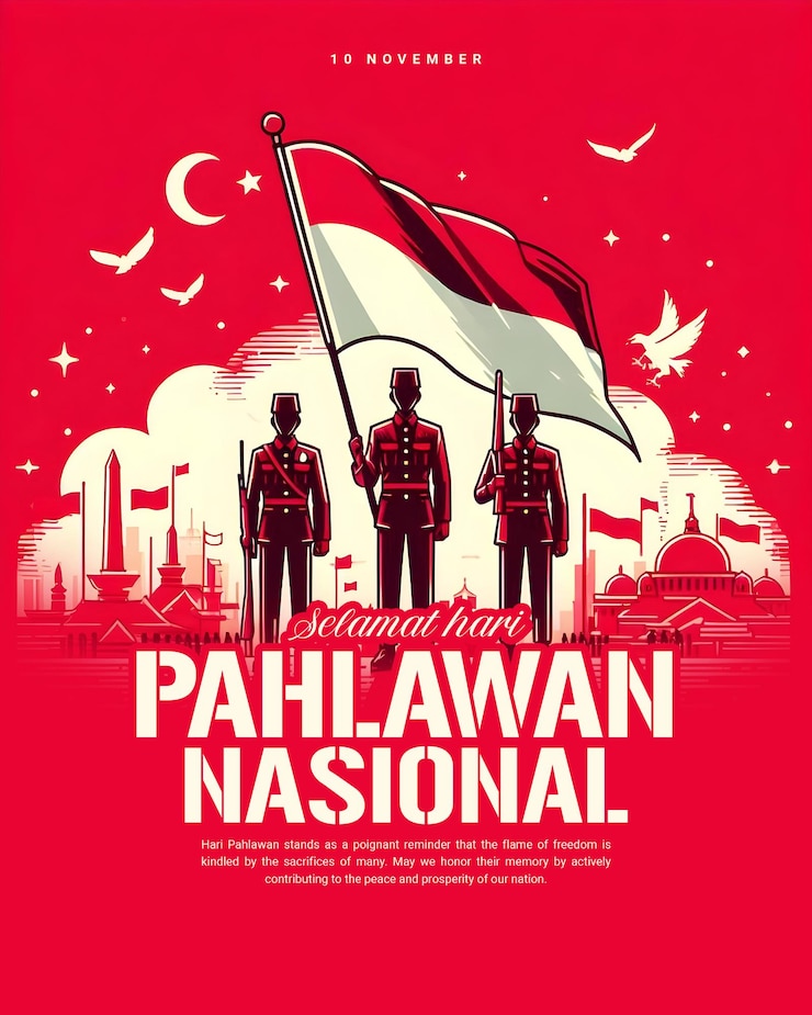 PSD selamat hari pahlawan nasional indonesia giorno degli eroi il 10 novembre