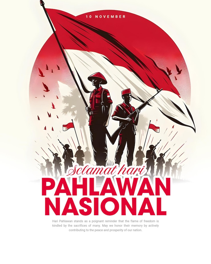 PSD selamat hari pahlawan nasional indonesia giorno degli eroi il 10 novembre
