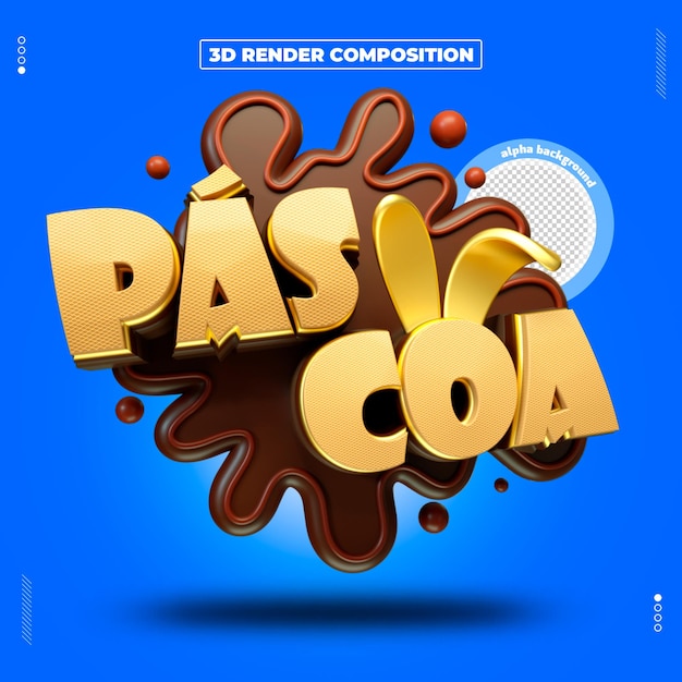 selar composição de páscoa renderizada em 3d