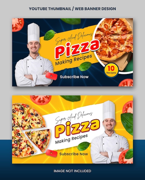 Selbstgemachtes Rezept für die Zubereitung von Speisen, YouTube-Miniaturansicht oder Webbanner-Design