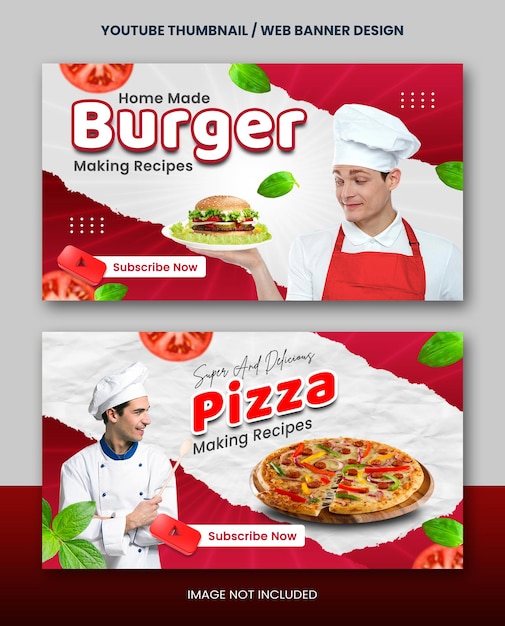 Selbstgemachtes Rezept für die Zubereitung von Speisen, YouTube-Miniaturansicht oder Webbanner-Design