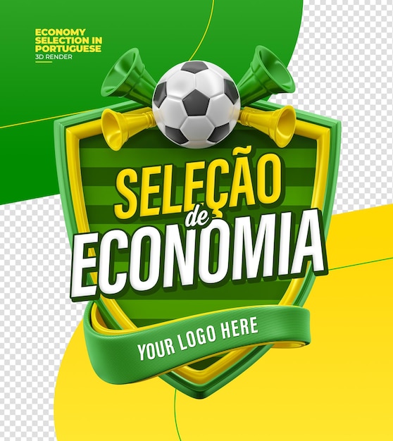Seleção de rótulos de ofertas em 3d render em português para campanha de marketing no brasil