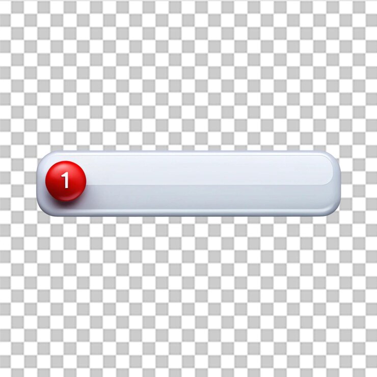 PSD selección de la barra de notificaciones vista frontal aislada sobre un fondo transparente