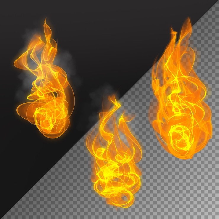 PSD selección de fuego 2d en el fondo