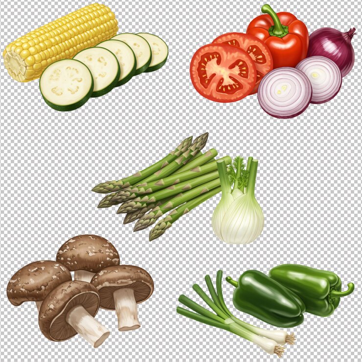 PSD selección de verduras frescas