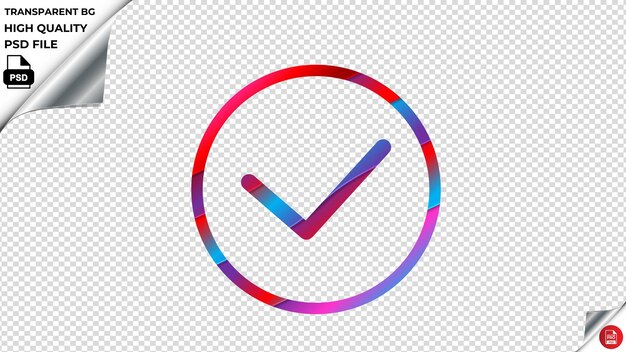 PSD seleccione comprobar el estado detalles del producto icono vectorial rojo azul púrpura cinta psd transparente