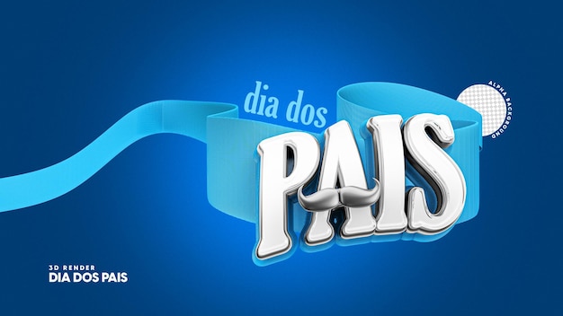 Sello 3d aislado para la composición del día del padre