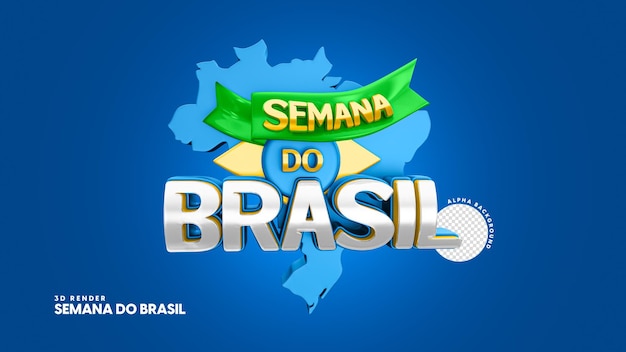 Sello 3d aislado para la composición de la semana de brasil