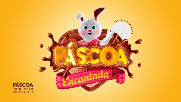 Sello 3d aislado para composición de ventas de pascua