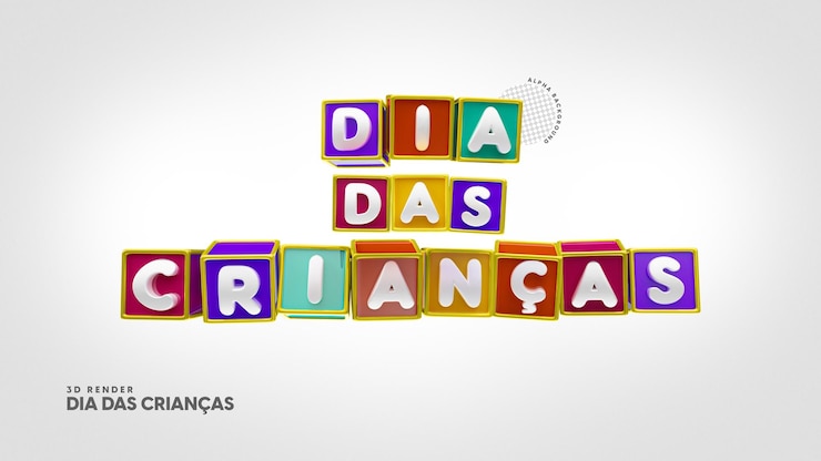 PSD sello 3d aislado para el día del niño