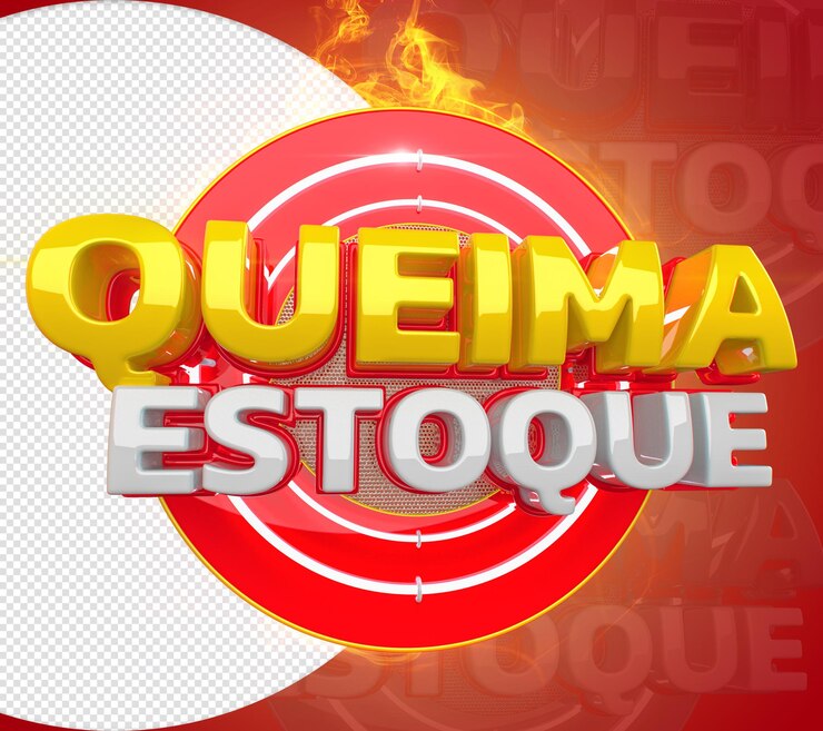 PSD sello 3d de burning stock para venta al por menor y comercio para tiendas de venta
