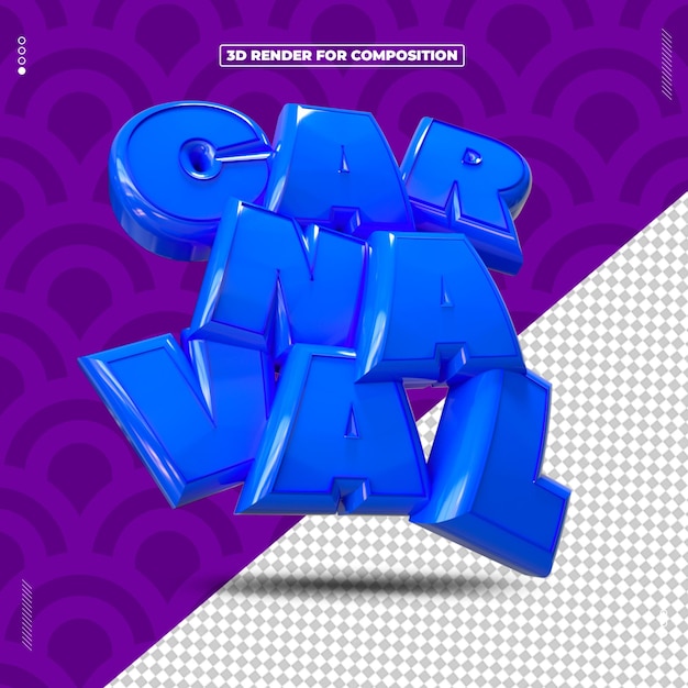 sello 3d carnaval folia render brasil
