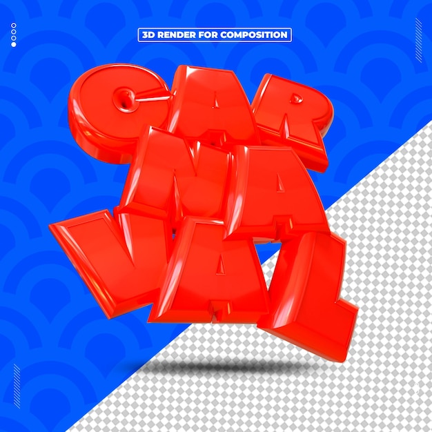 sello 3d carnaval folia render brasil