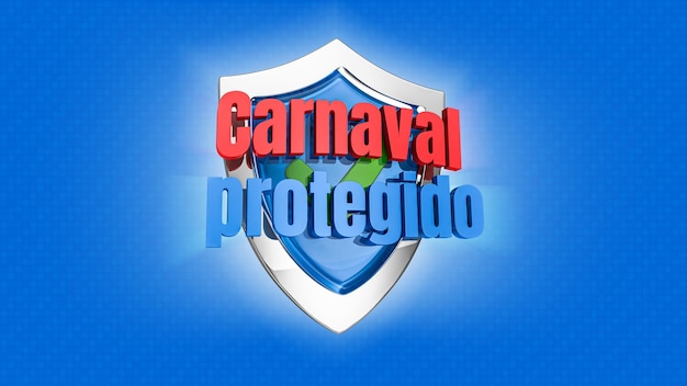 Sello 3d en carnaval portugués protegido para composición