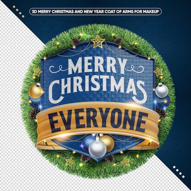 Sello 3d feliz navidad a todos