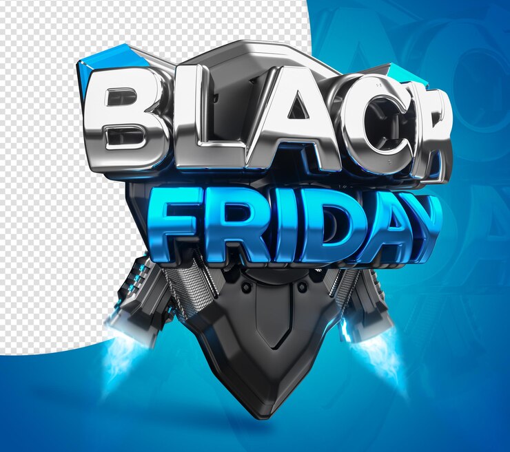PSD sello 3d ficción futurista black friday con conductor para venta al por menor y comercio