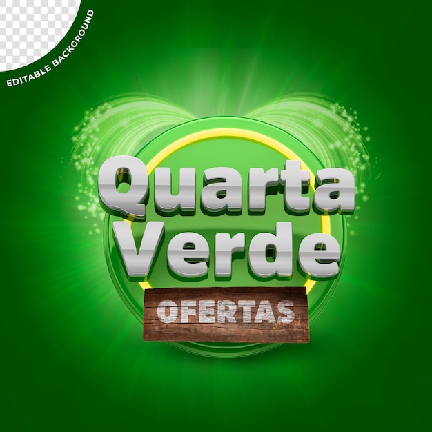 Sello 3d para hortifruits quarta verde