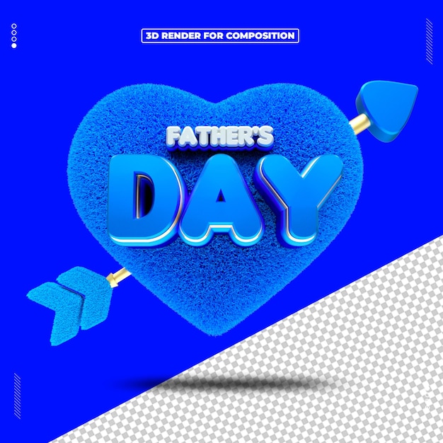 sello 3d renderizado dia del padre