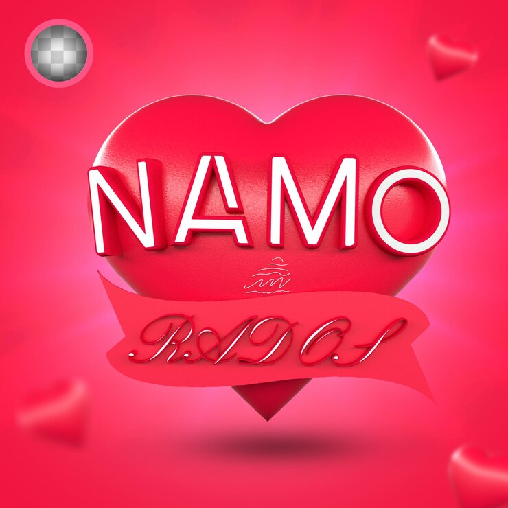 PSD sello 3d rosa rojo de san valentín para composición psd