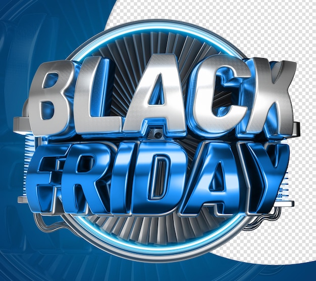 SELLO 3D VIERNES NEGRO CON NEON PARA VENTA MINORISTA Y COMERCIO AZUL