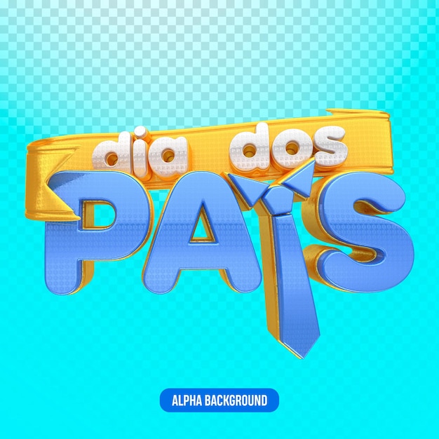 PSD sello del día del padre 3d