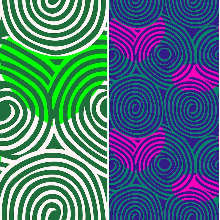 PSD sello con diseño mínimo geométrico de silueta redondeada y como diseños vectoriales de patrones naturales
