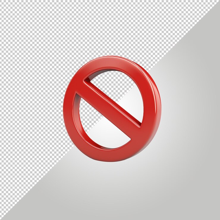 PSD sello de prohibición rojo elegante para su uso en varios contextos como seguridad y restricciones