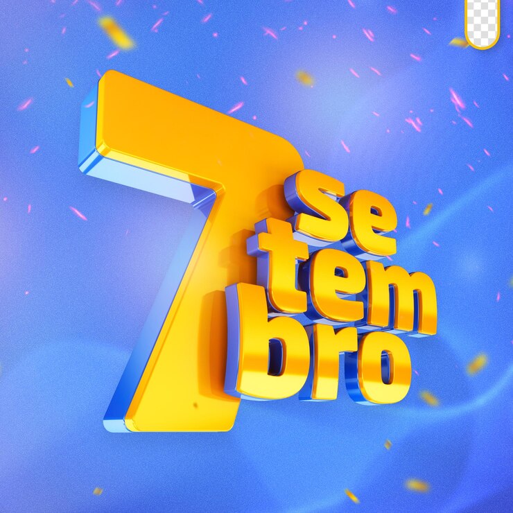 PSD sello promocional 3d 7 de septiembre día de la independencia de brasil