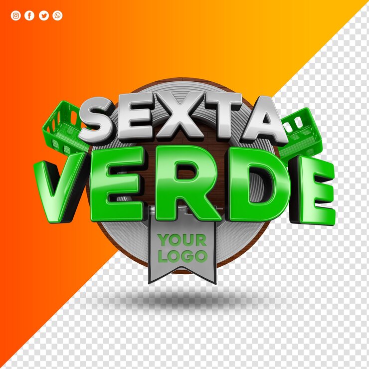 PSD sello de supermercado de semana verde de descuento de verduras y verduras