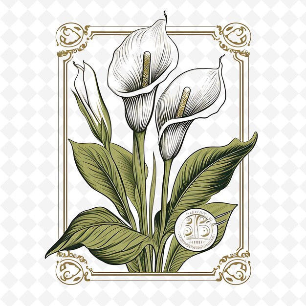 PSD sellos florales de acuarela premium de png diseños artísticos para proyectos creativos clipart y tatuaje