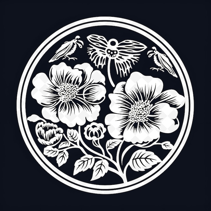 PSD sellos florales de acuarela premium de png diseños artísticos para proyectos creativos clipart y tatuaje