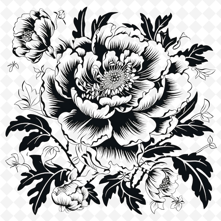 PSD sellos florales de acuarela premium de png diseños artísticos para proyectos creativos clipart y tatuaje