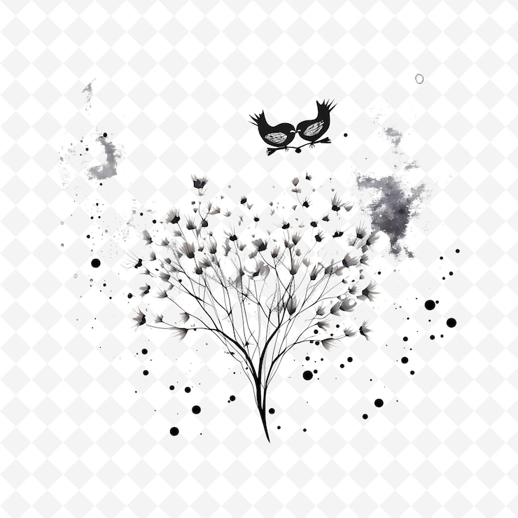 PSD sellos florales de acuarela premium de png diseños artísticos para proyectos creativos clipart y tatuaje