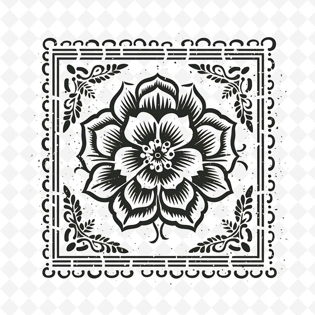 Sellos florales de acuarela premium de PNG Diseños artísticos para proyectos creativos Clipart y tatuaje