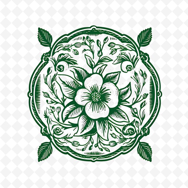 PSD sellos florales de acuarela premium de png diseños artísticos para proyectos creativos clipart y tatuaje