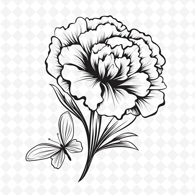 PSD sellos florales de acuarela premium de png diseños artísticos para proyectos creativos clipart y tatuaje