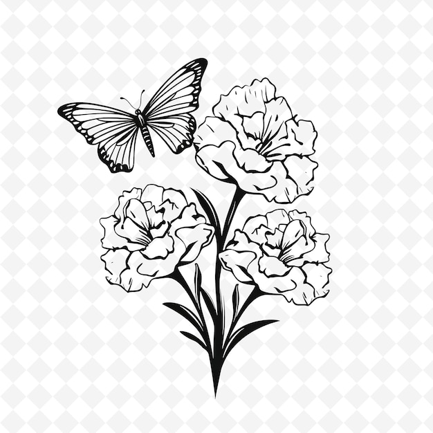 PSD sellos florales de acuarela premium de png diseños artísticos para proyectos creativos clipart y tatuaje