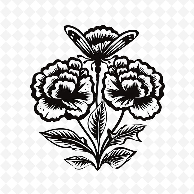 Sellos florales de acuarela premium de png diseños artísticos para proyectos creativos clipart y tatuaje