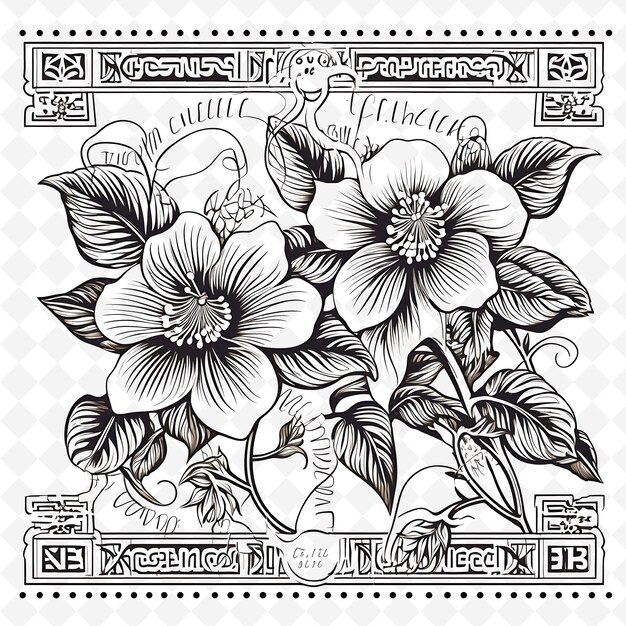 Sellos florales de acuarela premium de PNG Diseños artísticos para proyectos creativos Clipart y tatuaje