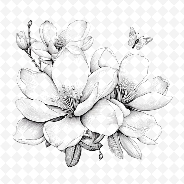 PSD sellos florales de acuarela premium de png diseños artísticos para proyectos creativos clipart y tatuaje