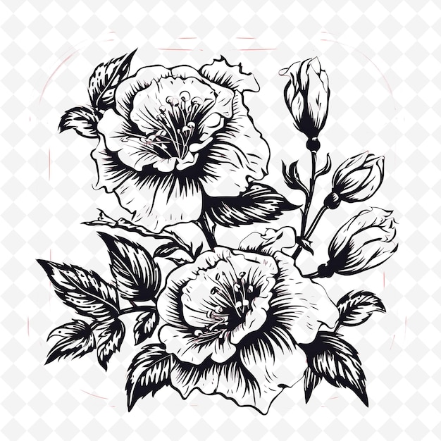 PSD sellos florales de acuarela premium de png diseños artísticos para proyectos creativos clipart y tatuaje