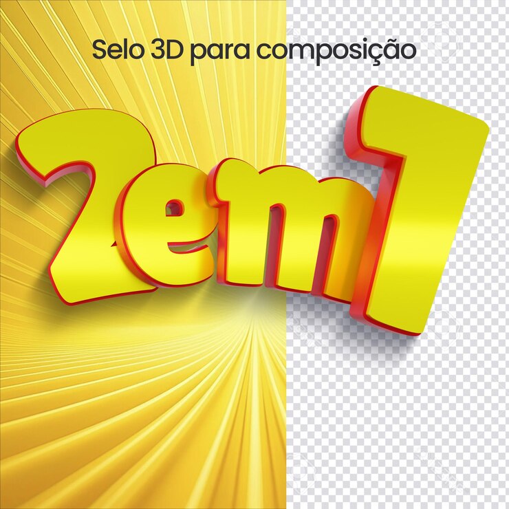 PSD selo 3d 2em1 para la composición